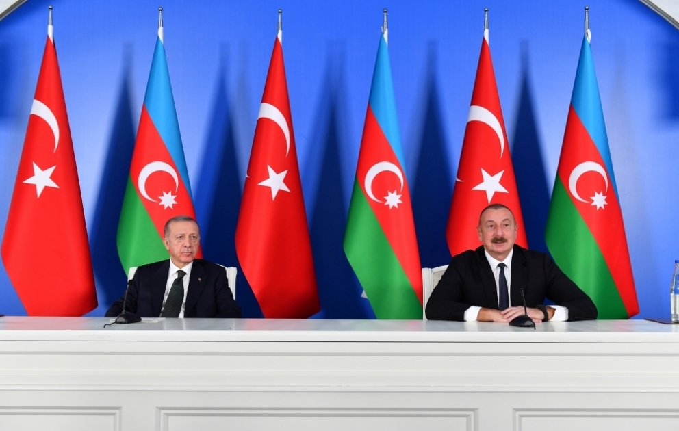Azərbaycan və Türkiyə prezidentləri Cəbrayıl şəhərində mətbuata birgə bəyanatlarla çıxış ediblər  YENİLƏNİB-2 VİDEO