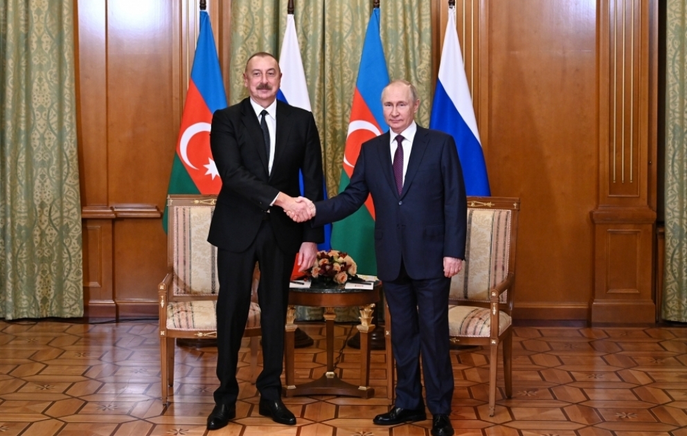 Bilateral meeting was held between President of Azerbaijan Ilham Aliyev and President of Russia Vladimir Putin in Sochi VIDEO