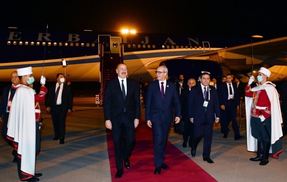 President Ilham Aliyev arrived in Algeria for visit VIDEO