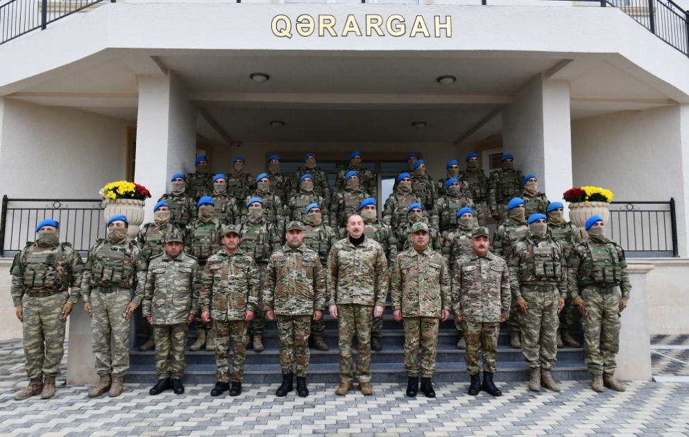 President Ilham Aliyev viewed conditions created at newly commissioned military unit of Defense Ministry in Fuzuli district VIDEO