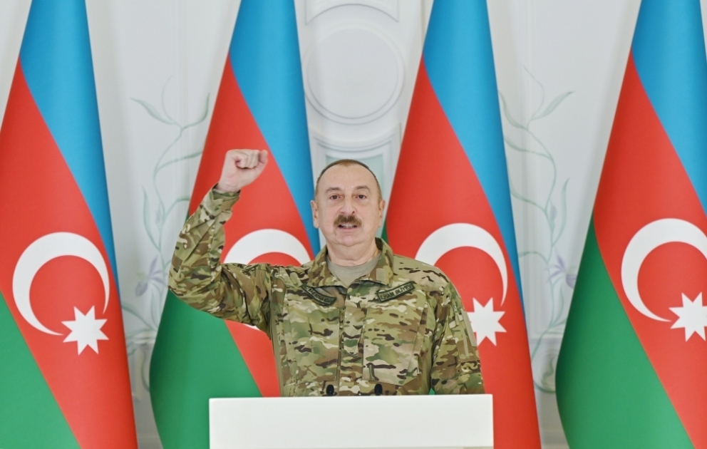 Prezident İlham Əliyev: Hərbçilərimiz döyüşlərə “öldü var, döndü yoxdur” şüarı ilə gedirdilər VİDEO