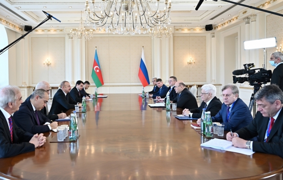 President Ilham Aliyev, Prime Minister of Russia Mikhail Mishustin held expanded meeting VIDEO