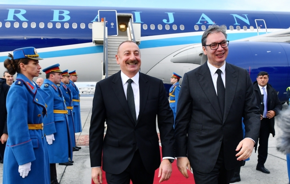 Президент Азербайджана Ильхам Алиев прибыл с официальным визитом в Сербию ВИДЕО