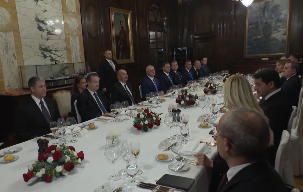 Official lunch was hosted on behalf of President of Serbia in honor of President of Azerbaijan VIDEO