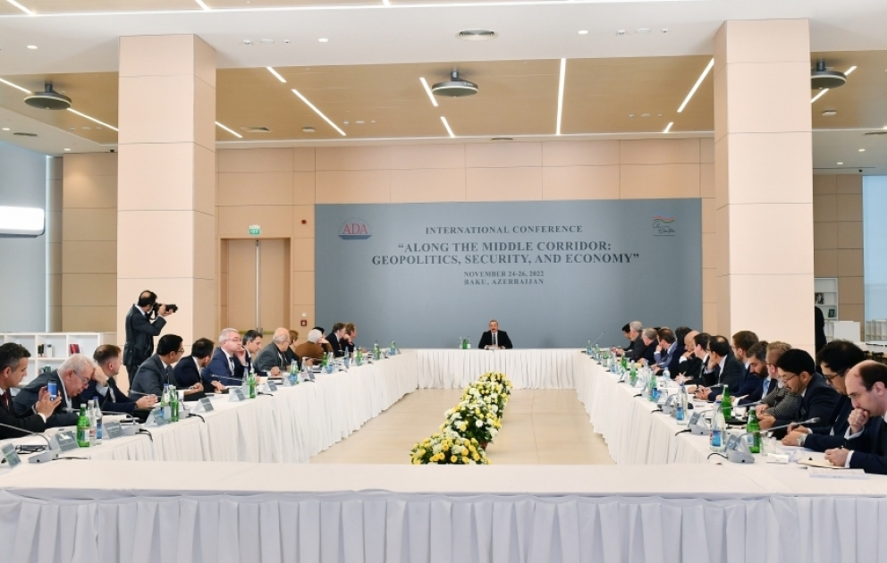Bakıda “Orta Dəhliz boyunca: geosiyasət, təhlükəsizlik və iqtisadiyyat” mövzusunda beynəlxalq konfrans keçirilib  Prezident İlham Əliyev konfransda iştirak edib  YENİLƏNİB-6 VİDEO