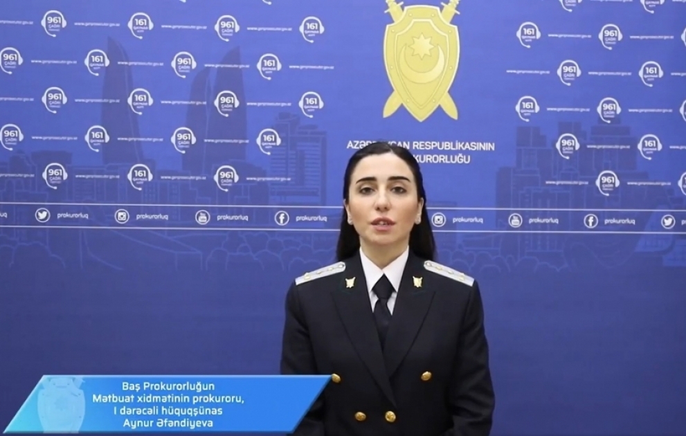 Baş Prokurorluq ictimaiyyətə videomüraciət edib VİDEO