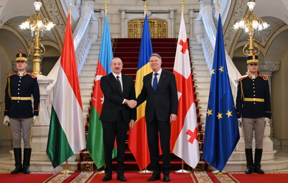 Plenary meeting on the signing of the Agreement on strategic partnership on green energy was held in Bucharest  President of Azerbaijan Ilham Aliyev addressed the event VIDEO