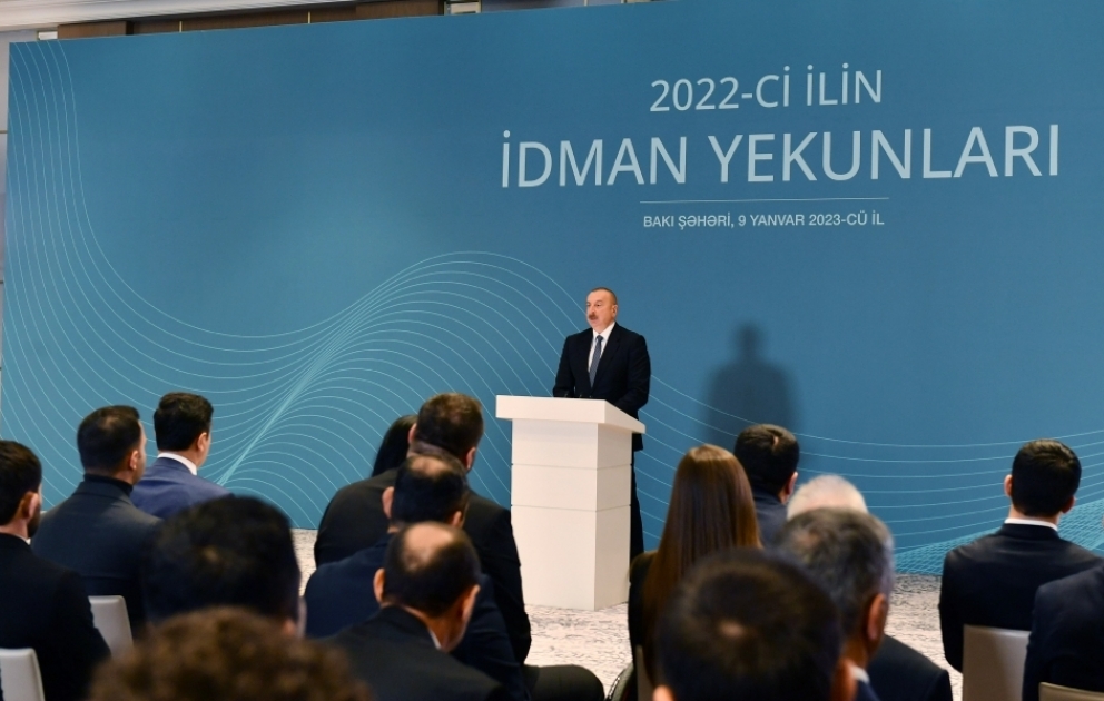 Prezident İlham Əliyev ötən ilin idman yekunlarına həsr olunmuş mərasimdə iştirak edib YENİLƏNİB 2 VİDEO