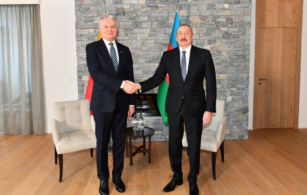 Presidents of Azerbaijan and Lithuania met in Davos VIDEO