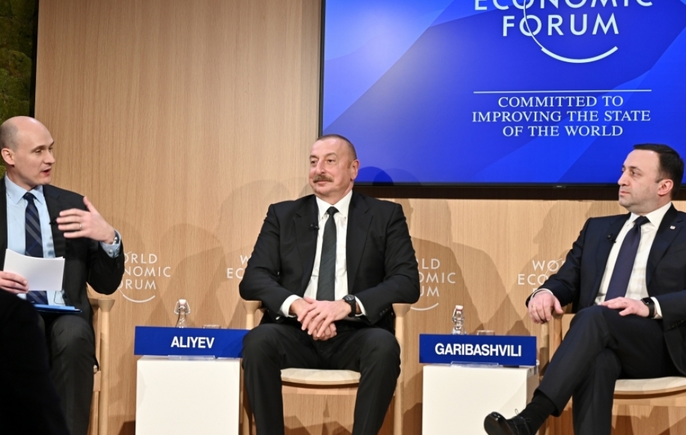 Prezident İlham Əliyev Dünya İqtisadi Forumu çərçivəsində keçirilən panel iclasında iştirak edib YENİLƏNİB VİDEO