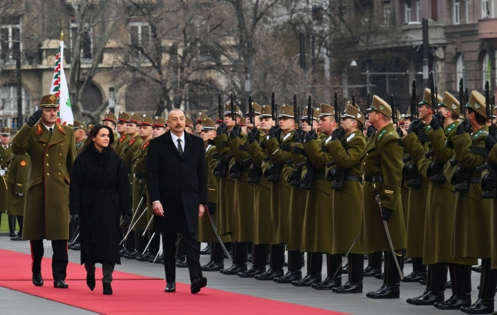 Budapeştdə Azərbaycan Prezidenti İlham Əliyevin rəsmi qarşılanma mərasimi olub VİDEO