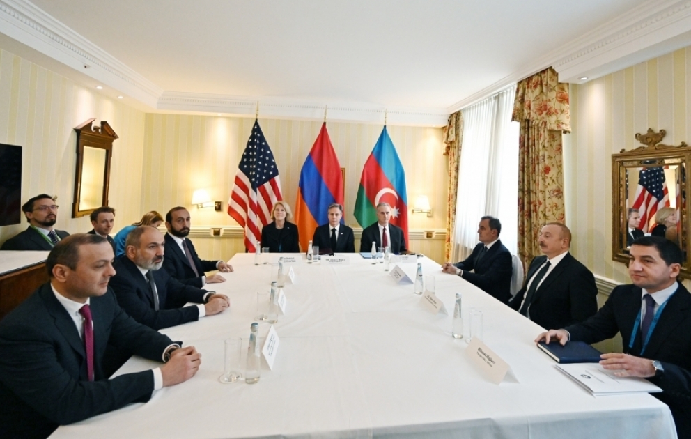 München: Treffen von Präsident Ilham Aliyev mit Antony Blinken und Nikol Paschinjan VIDEO