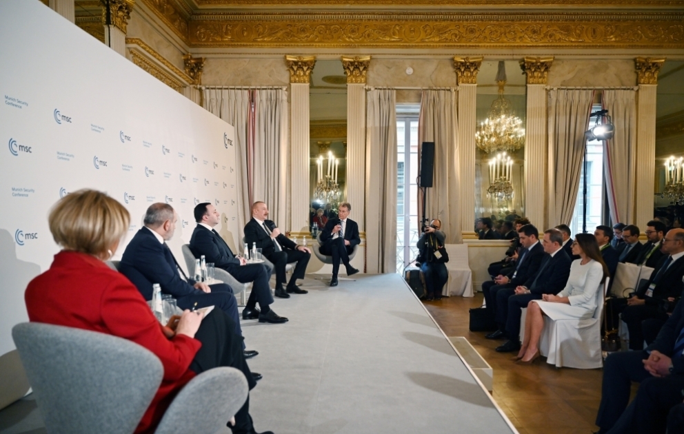 59. Münchner Sicherheitskonferenz: Plenarsitzung zu Sicherheitsfragen im Südkaukasus  Präsident Ilham Aliyev nimmt an Sitzung teil VIDEO