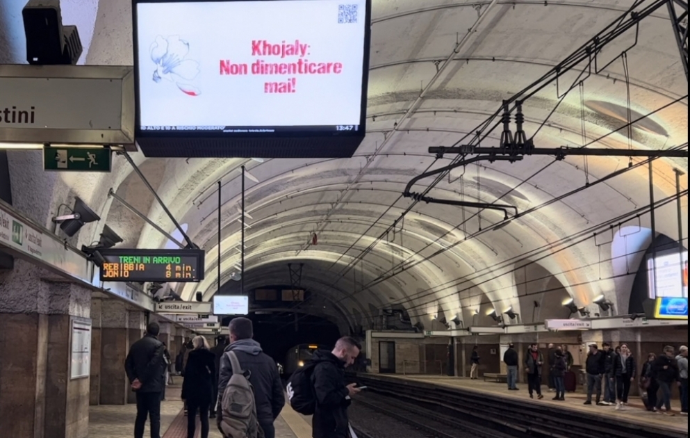 Roma metrosunda Xocalı soyqırımı ilə bağlı məlumatlandırıcı videoçarx yayımlanır VİDEO