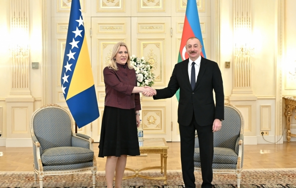 Präsident Ilham Aliyev trifft Vorsitzende des Staatspräsidiums von Bosnien und Herzegowina VIDEO