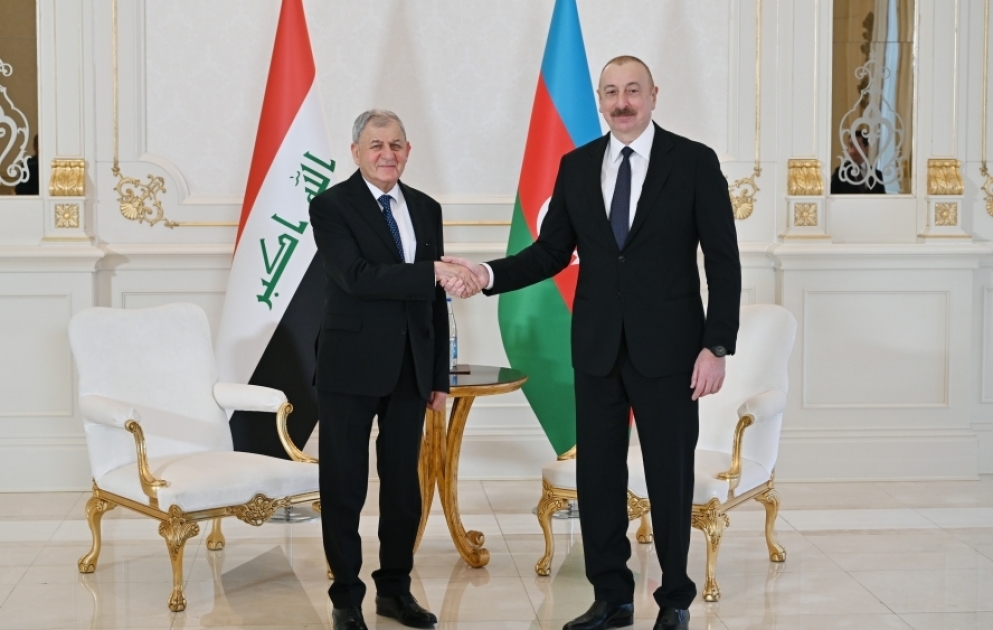 Azərbaycan Prezidenti İlham Əliyev İraq Prezidenti Əbdüllətif Camal Rəşid ilə görüşüb YENİLƏNİB VİDEO