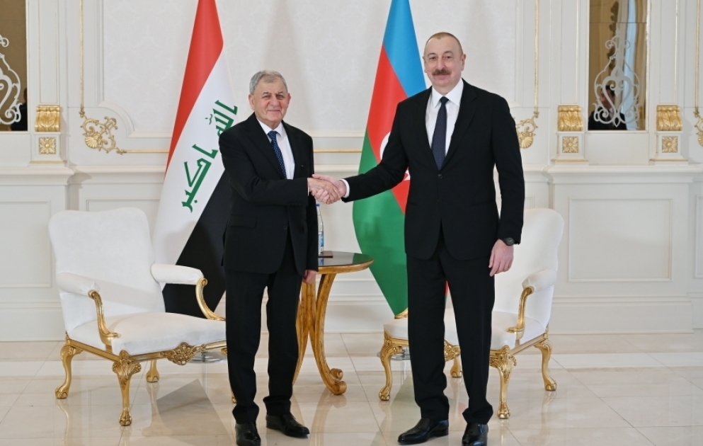 Präsident Ilham Aliyev trifft sich mit seinem irakischen Amtskollegen Abdul Latif Raschid  AKTUALISIERT VIDEO