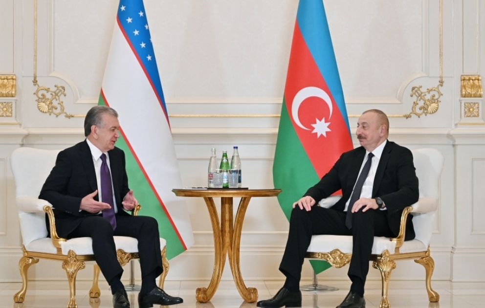 President Ilham Aliyev met with President of Uzbekistan Shavkat Mirziyoyev VIDEO
