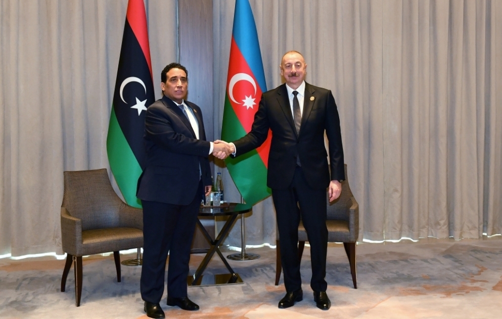 Azərbaycan Prezidenti İlham Əliyev Liviya Dövləti Prezident Şurasının sədri ilə görüşüb YENİLƏNİB VİDEO
