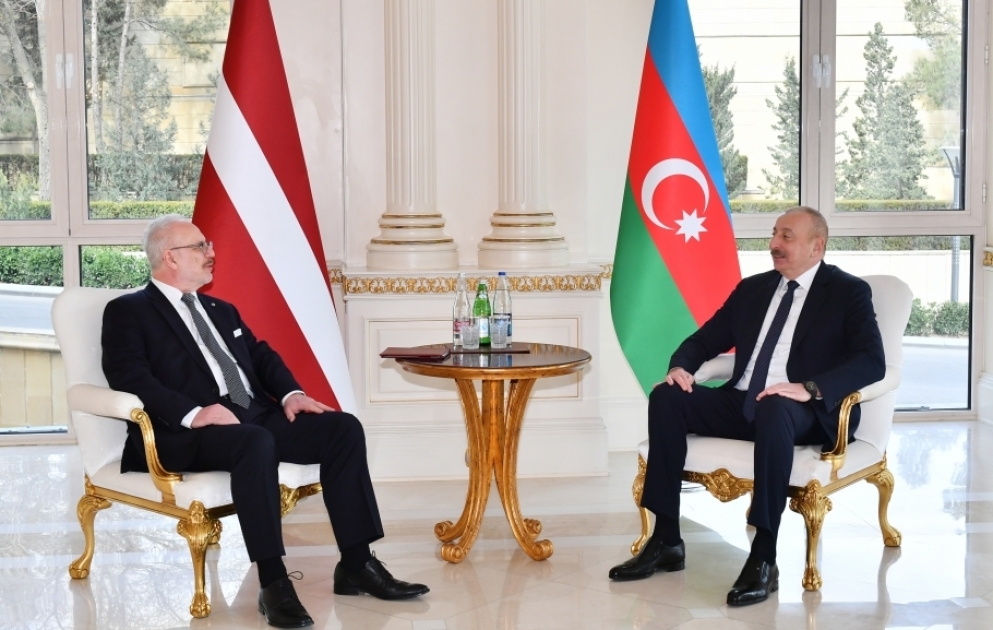 Presidents of Azerbaijan and Latvia held meeting in limited format VIDEO