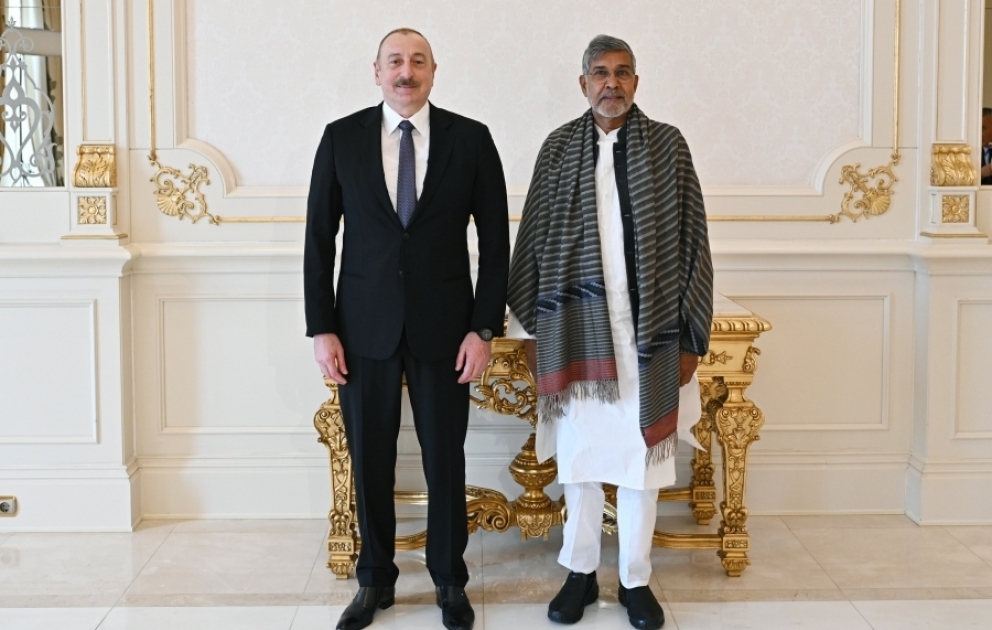 Le président Ilham Aliyev reçoit Kailash Satyarthi, lauréat du prix Nobel de la paix VIDEO