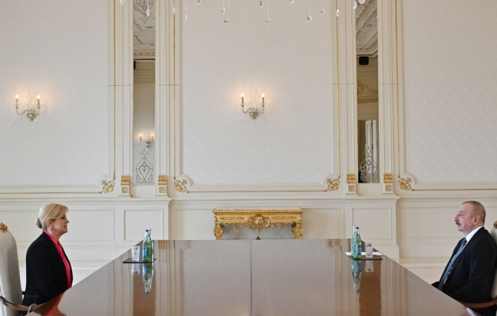 President Ilham Aliyev received former President of Croatia Kolinda Grabar-Kitarović VIDEO