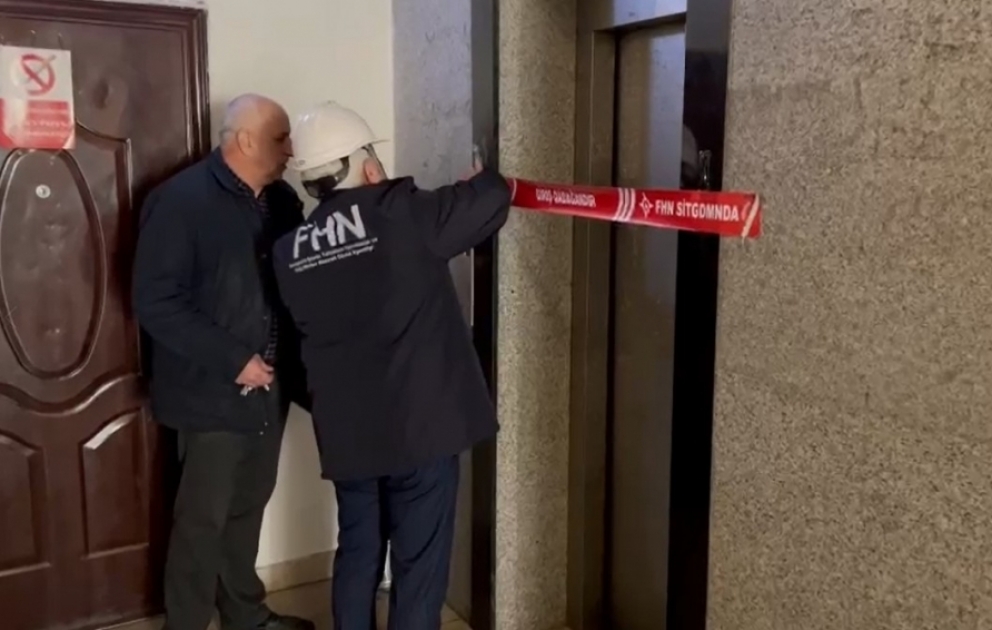 FHN təhlükəsizlik tələblərinə cavab verməyən liftin fəaliyyətini dayandırıb VİDEO
