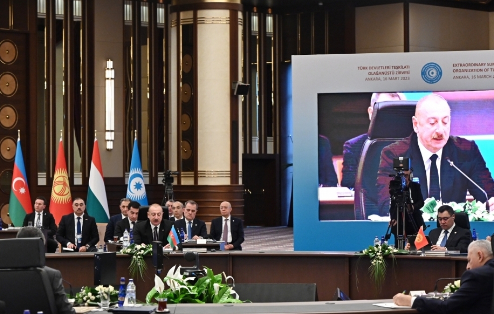 Le sommet extraordinaire des chefs d’État de l’Organisation des États turciques s’est tenu à Ankara  Le président de la République Ilham Aliyev a participé au sommet  MIS A JOUR VIDEO