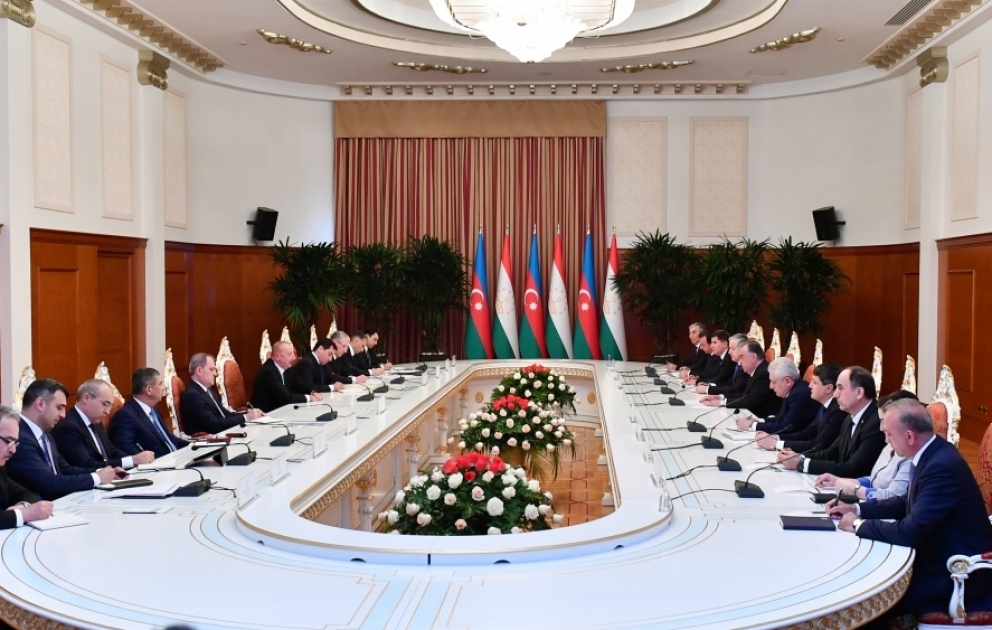 Presidents of Azerbaijan and Tajikistan held expanded meeting VIDEO