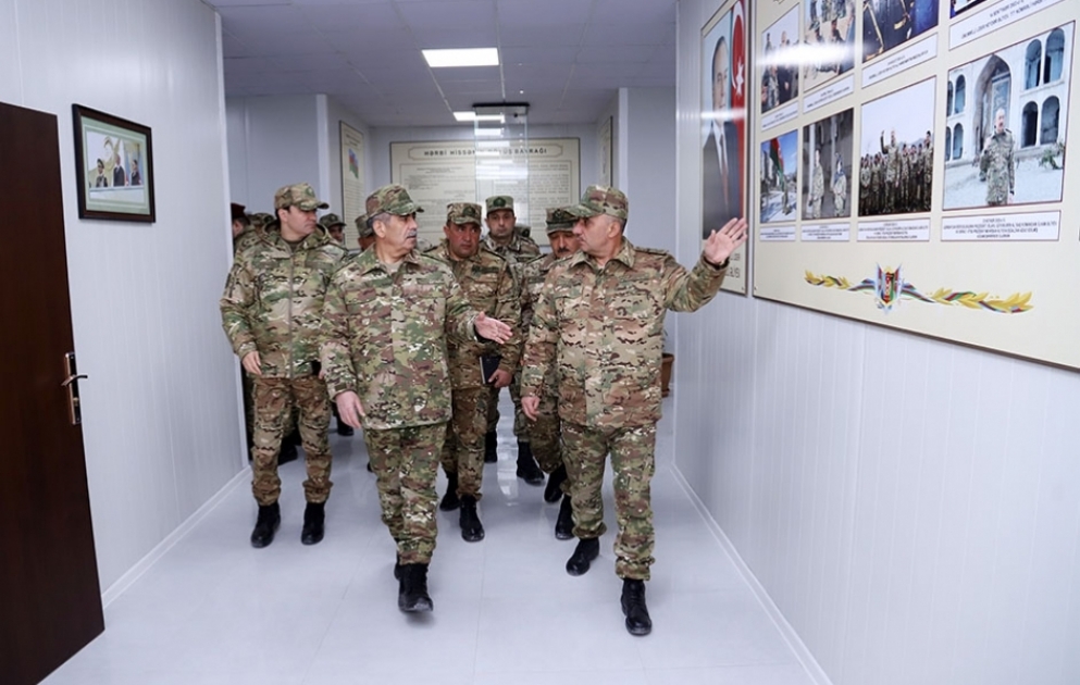 Azerbaijani defense minister views conditions created in newly commissioned military unit VIDEO