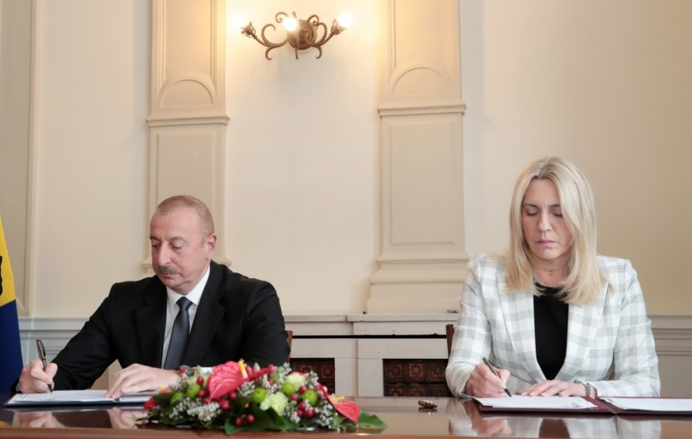 Azərbaycan Respublikası ilə Bosniya və Herseqovina arasında strateji tərəfdaşlıq haqqında Bəyannamə imzalanıb VİDEO