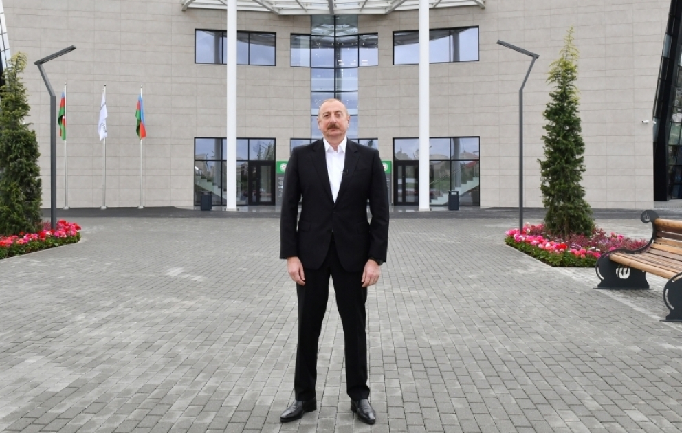 President Ilham Aliyev was interviewed by Azerbaijan Television in city of Salyan VIDEO