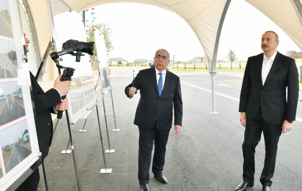 President Ilham Aliyev attended opening of Neftchala-Kurkand- Mayak No. 2 highway VIDEO