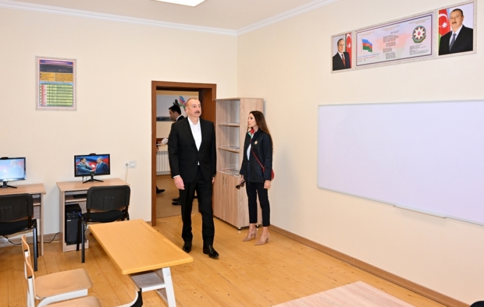 President Ilham Aliyev and First Lady Mehriban Aliyeva attended inauguration of newly-built school in Neftchala district VIDEO