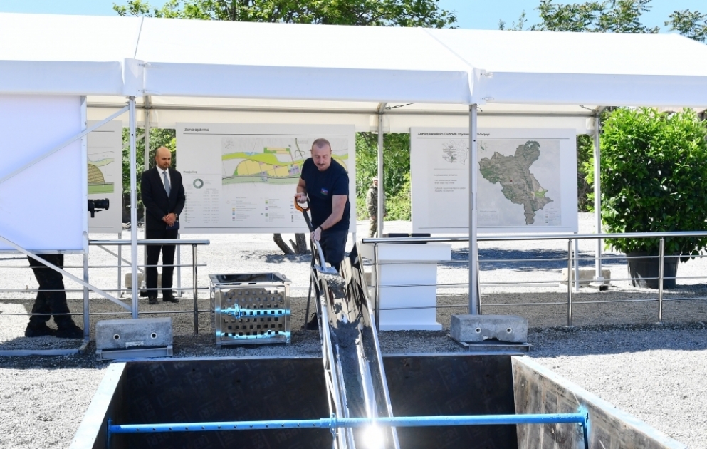 Foundation stone for village of Khanlig of Gubadli district was laid VIDEO