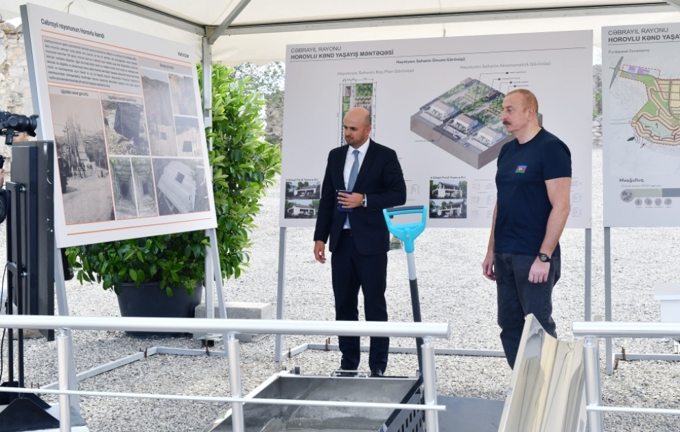 Foundation stone was laid for Horovlu village of Jabrayil district VIDEO