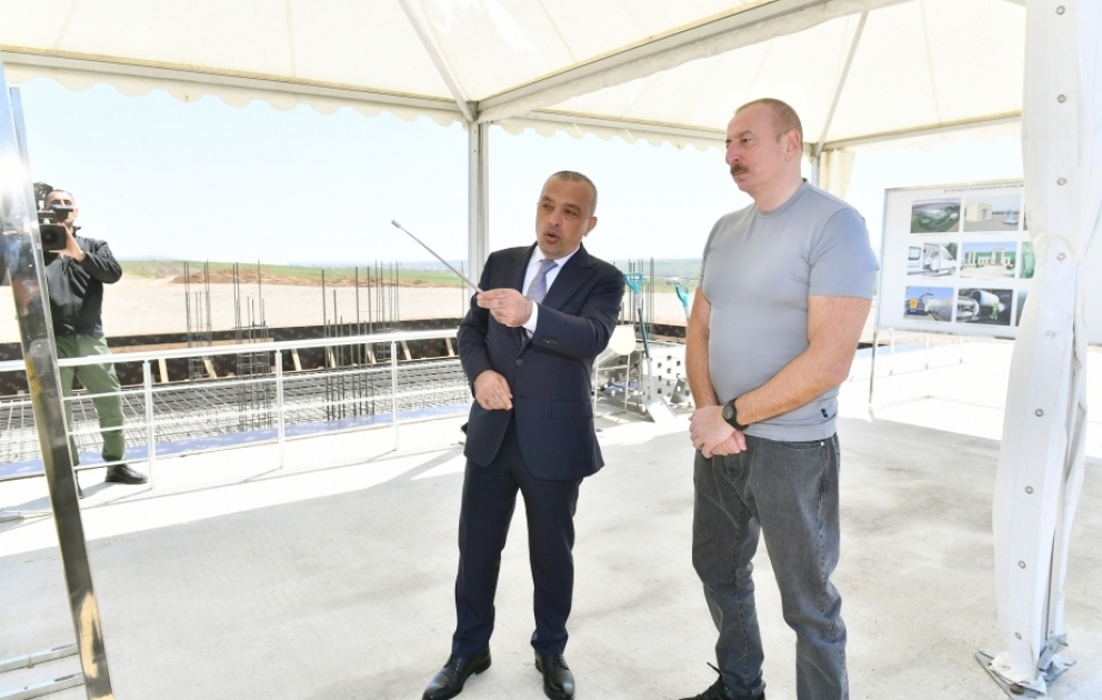 Füzuli şəhərinin içməli su təchizatı, kanalizasiya və yağış suları sistemləri kompleksinin təməli qoyulub VİDEO