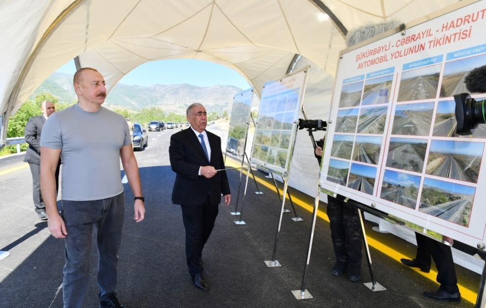 8.2-km section of the Shukurbayli-Jabrayil-Hadrut highway was inaugurated VIDEO