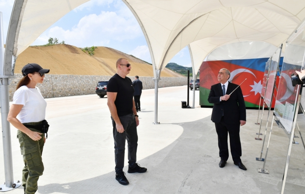 President Ilham Aliyev and First Lady Mehriban Aliyeva paid visit to Shusha  The head of state and the First Lady viewed progress of work at the 66th-81st kilometer section of Ahmadbayli-Fuzuli-Shusha highway VIDEO