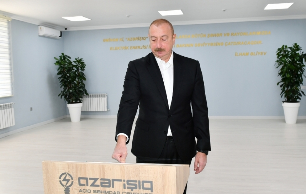 Президент Ильхам Алиев принял участие в открытии Центра инновационных технологий Шушинских электрических сетей ВИДЕО