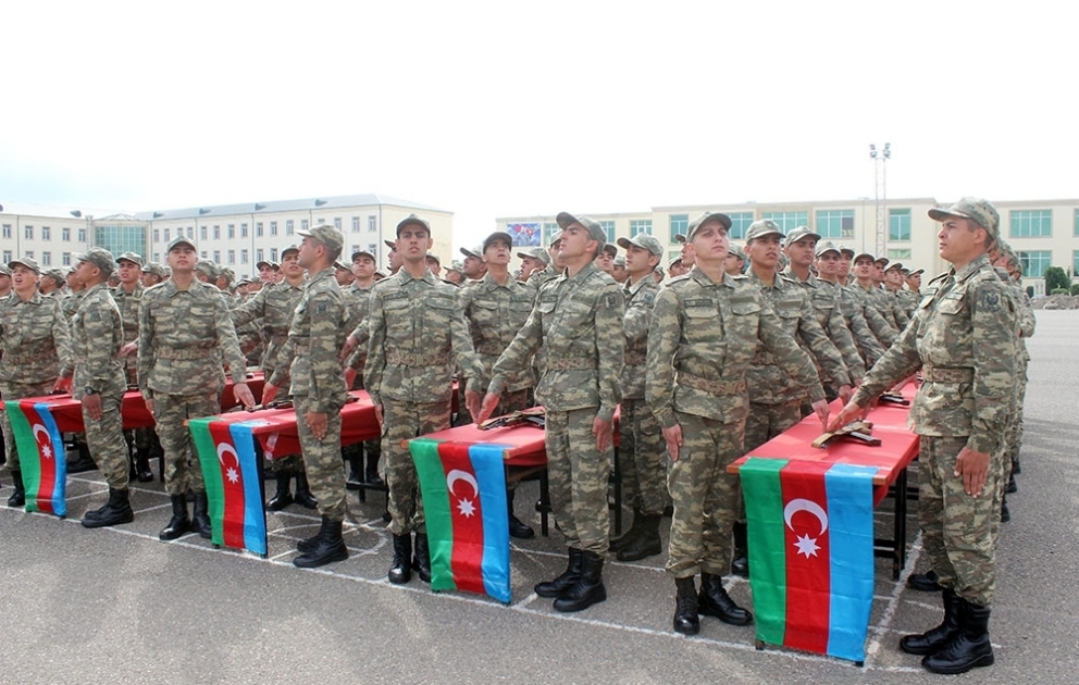 Azərbaycan Ordusunda andiçmə mərasimləri keçirilib VİDEO