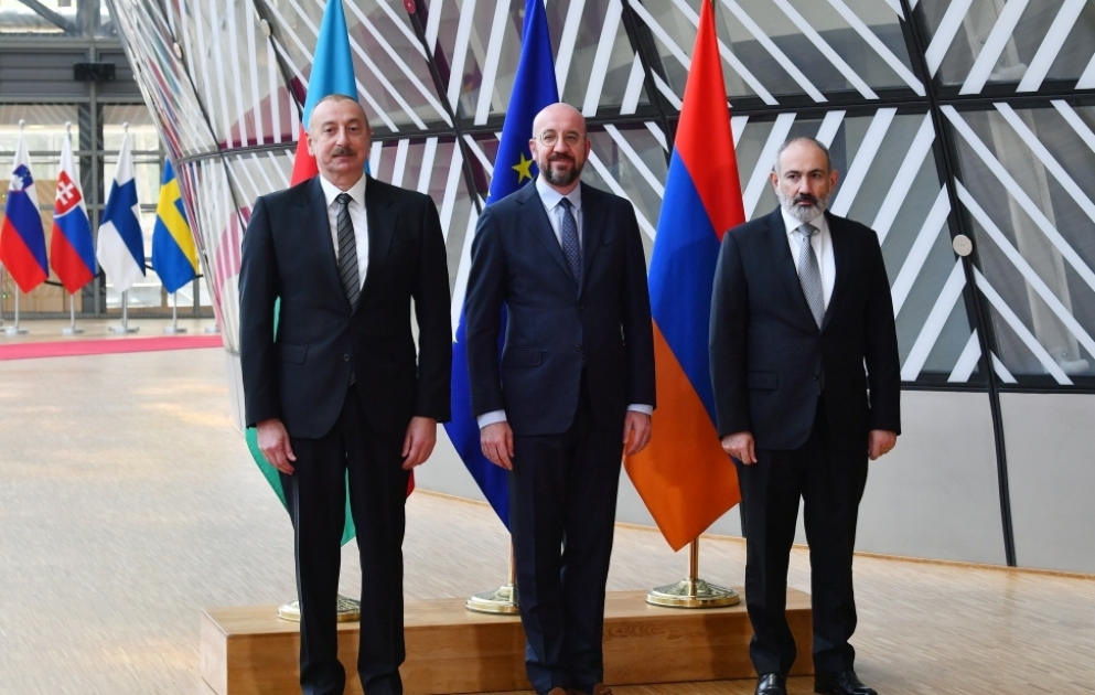 President Ilham Aliyev held meeting with President of European Council and Prime Minister of Armenia in Brussels VIDEO