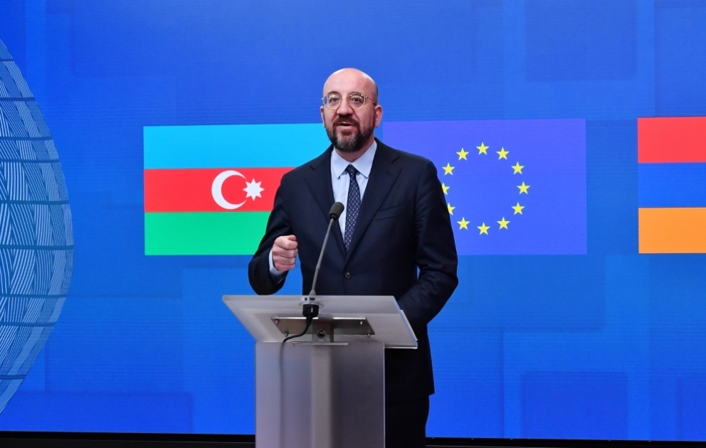 Avropa İttifaqı Şurasının Prezidenti Şarl Mişel Prezident İlham Əliyev və baş nazir Nikol Paşinyanla görüşdən sonra mətbuata açıqlama verib YENİLƏNİB VİDEO