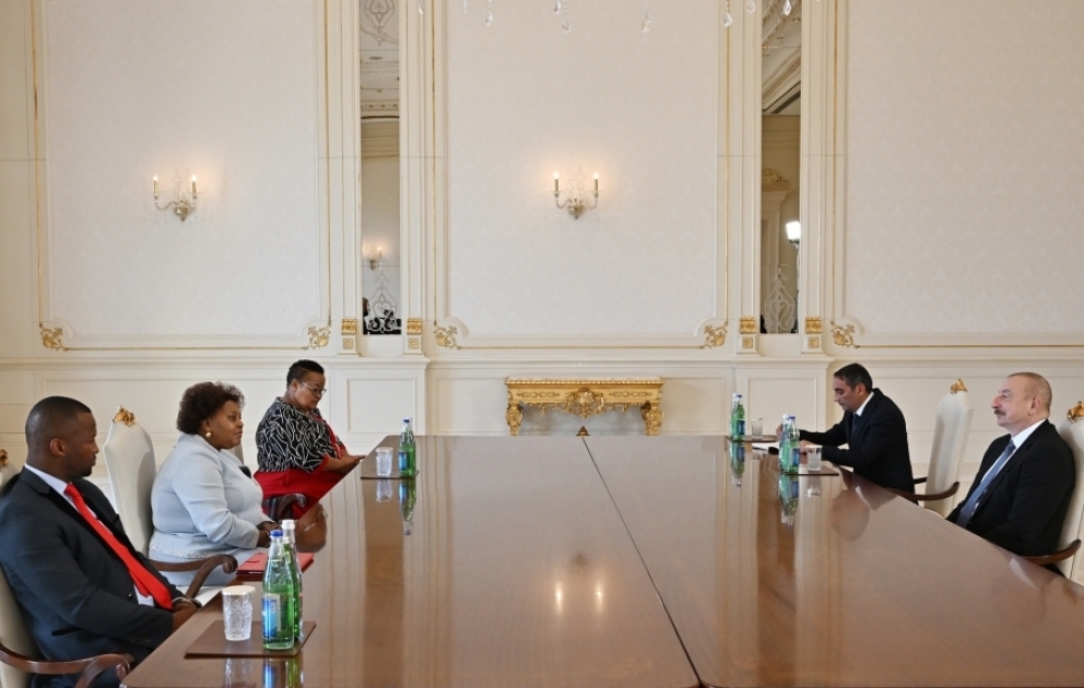 President of Azerbaijan Ilham Aliyev received Speaker of National Assembly of the Republic of South Africa VIDEO