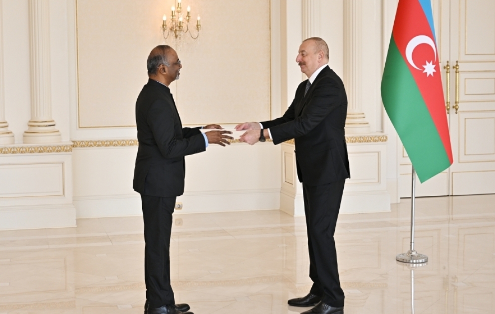 President Ilham Aliyev accepted credentials of incoming ambassador of India VIDEO