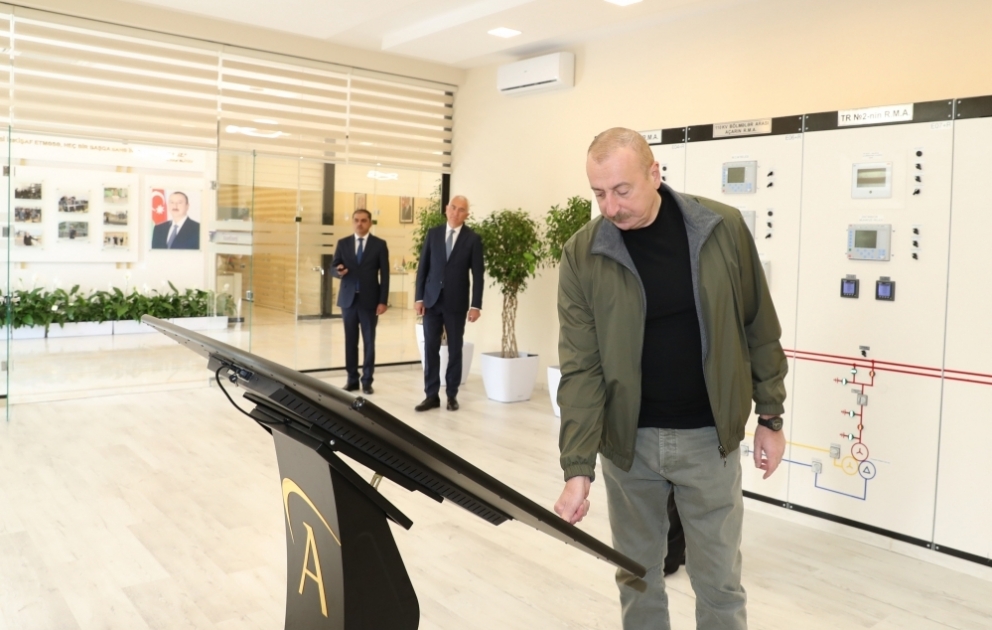 Prezident İlham Əliyev Laçın rayonunda “Qorçu” yarımstansiyasının açılışında iştirak edib VİDEO