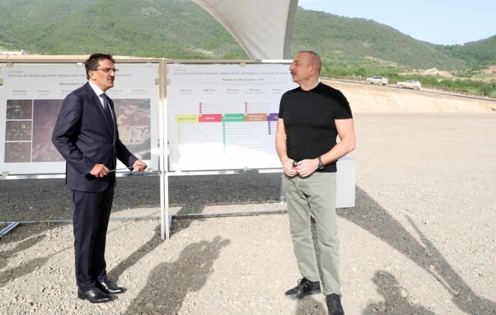 President Ilham Aliyev viewed works done in Agro-Industrial Park in Lachin city VIDEO
