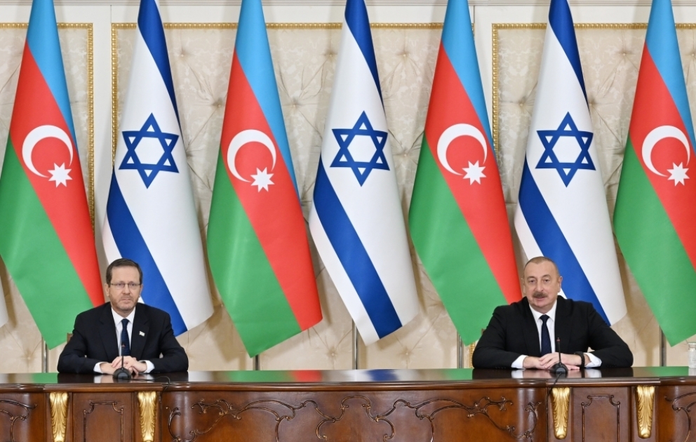 Azərbaycan və İsrail prezidentləri mətbuata bəyanatlarla çıxış ediblər YENİLƏNİB VİDEO