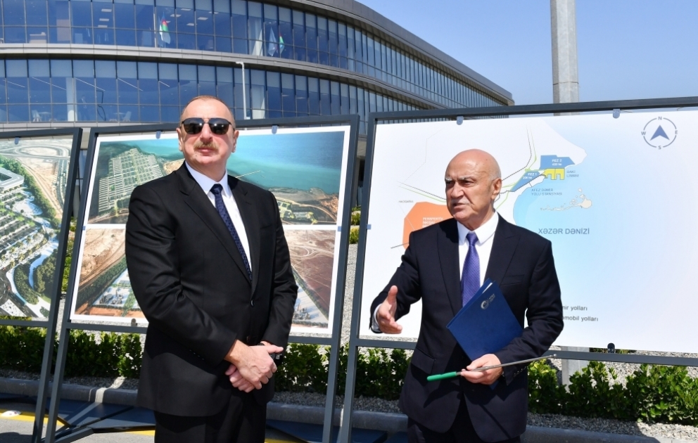 Le président Ilham Aliyev assiste à la cérémonie d’inauguration de la première phase de la zone de libre-échange d’Alat VIDEO
