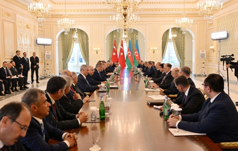 President of Azerbaijan Ilham Aliyev held expanded meeting with President of Türkiye Recep Tayyip Erdogan VIDEO